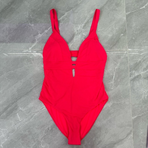 Women’s YMI Deep V-Neck Cutout One Piece Padded Swimsuit Adjustable Straps XL - Picture 1 of 16
